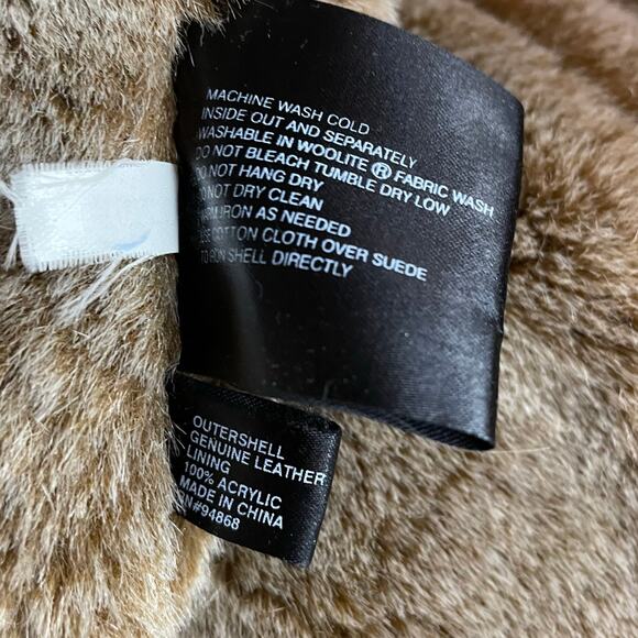 Bernardo Long Length Suede Leather faux Shearling Warm Winter Coat womens XL - Picture 13 of 13